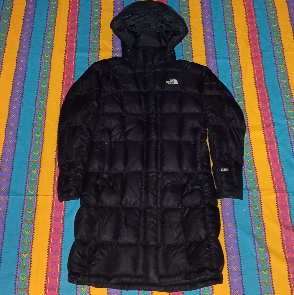The North Face Black Long Puffer Coat with Hood